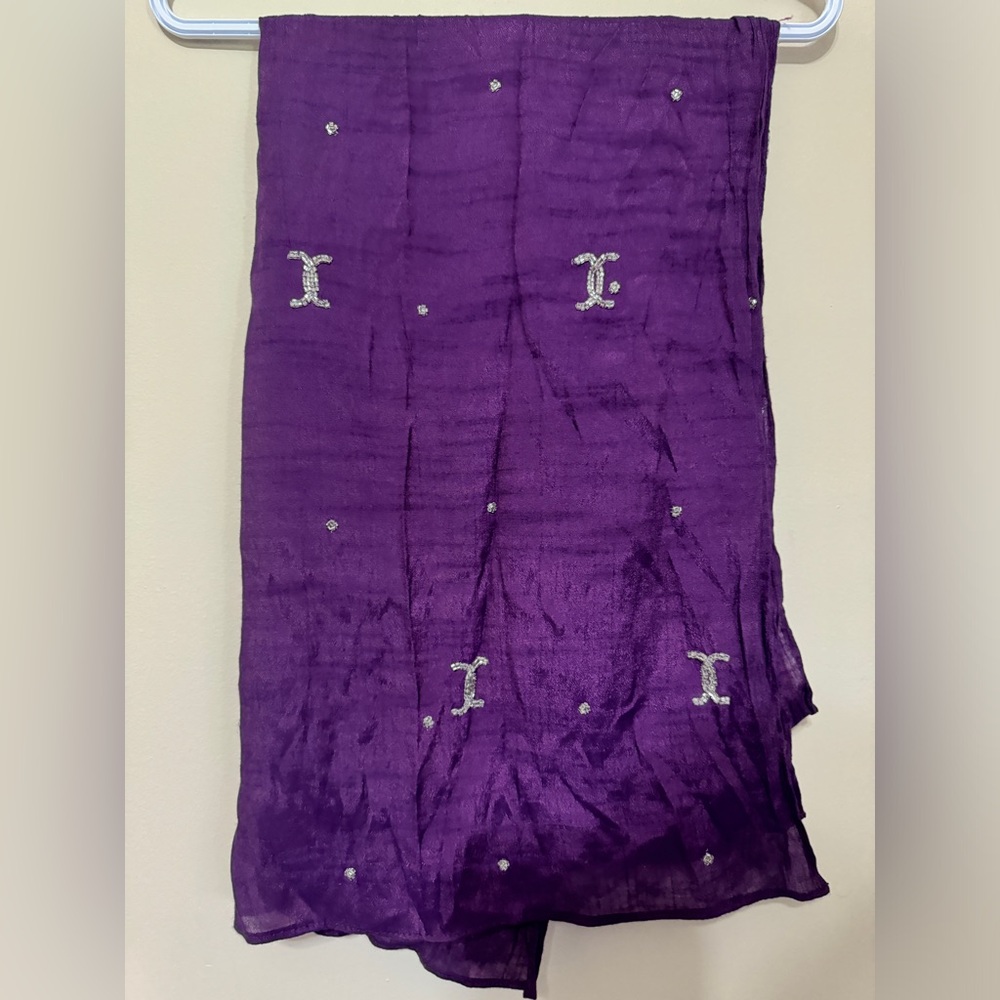 SCARF 🧣 with silver beads